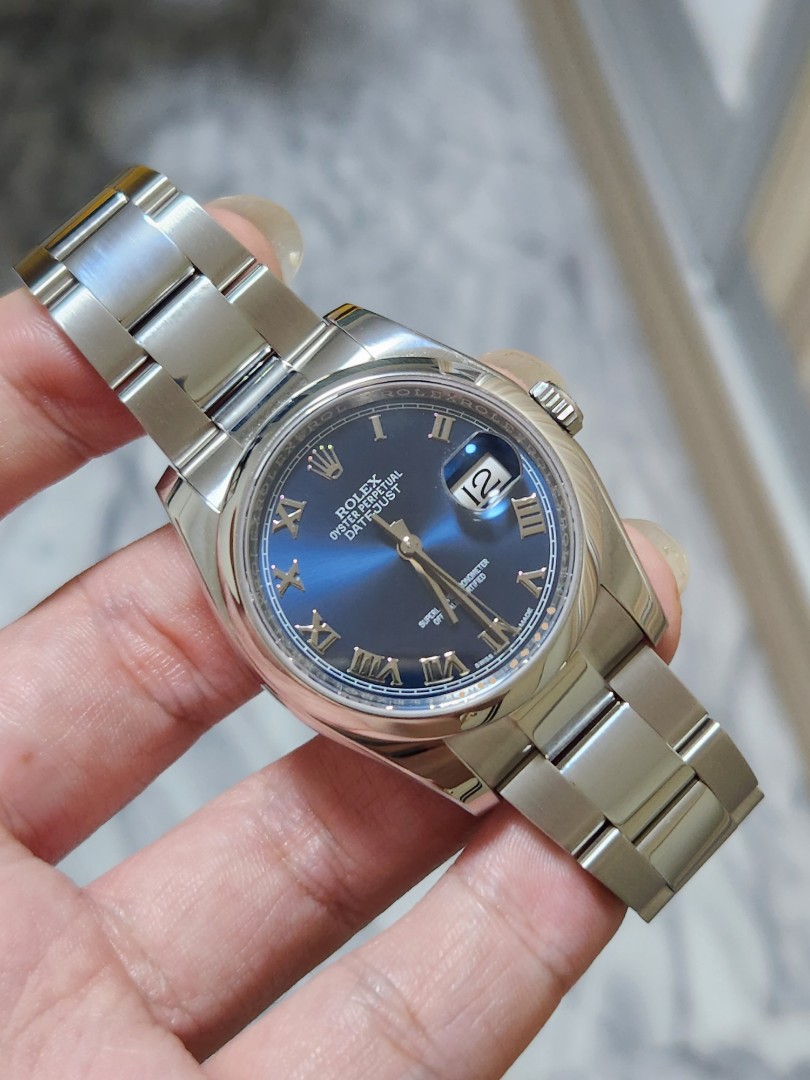 Rolex datejust 36mm blue roman dial 116200 | WatchCharts Marketplace