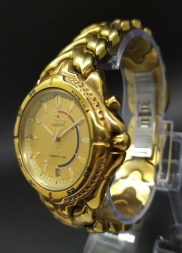 Vintage Seiko Kinetic Sports 100 5M42-0809 Gold Tone Men's Watch |  WatchCharts