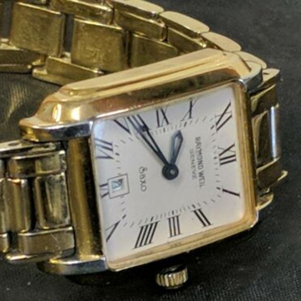 MENS VINTAGE WATCH RAYMOND WEIL GENEVE SAXO GOLD PLATED WATCH SPARE ...