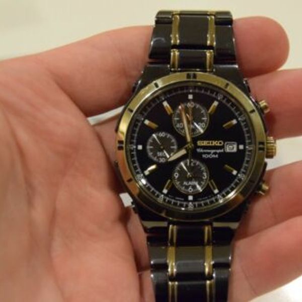 Seiko Men's SNAA30 Stainless Steel Two-Tone Watch | WatchCharts