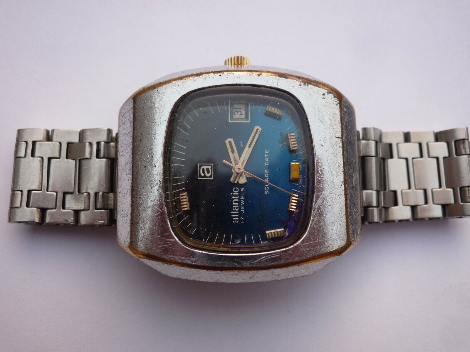 Atlantic Square 62622 Manual Winding 17 Jewels Date Men's Wrist