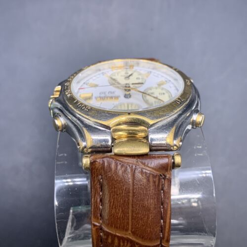 1995 Seiko Chronograph SQ 50 Two Tone 7T32-7D40 White Dial
