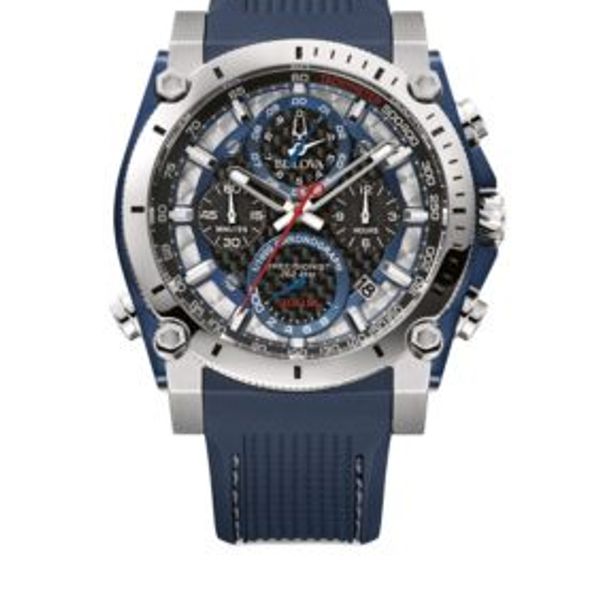 Bulova Men's Stainless Silver Steel Watch Watch Blue Blue MEN'S [WATCH