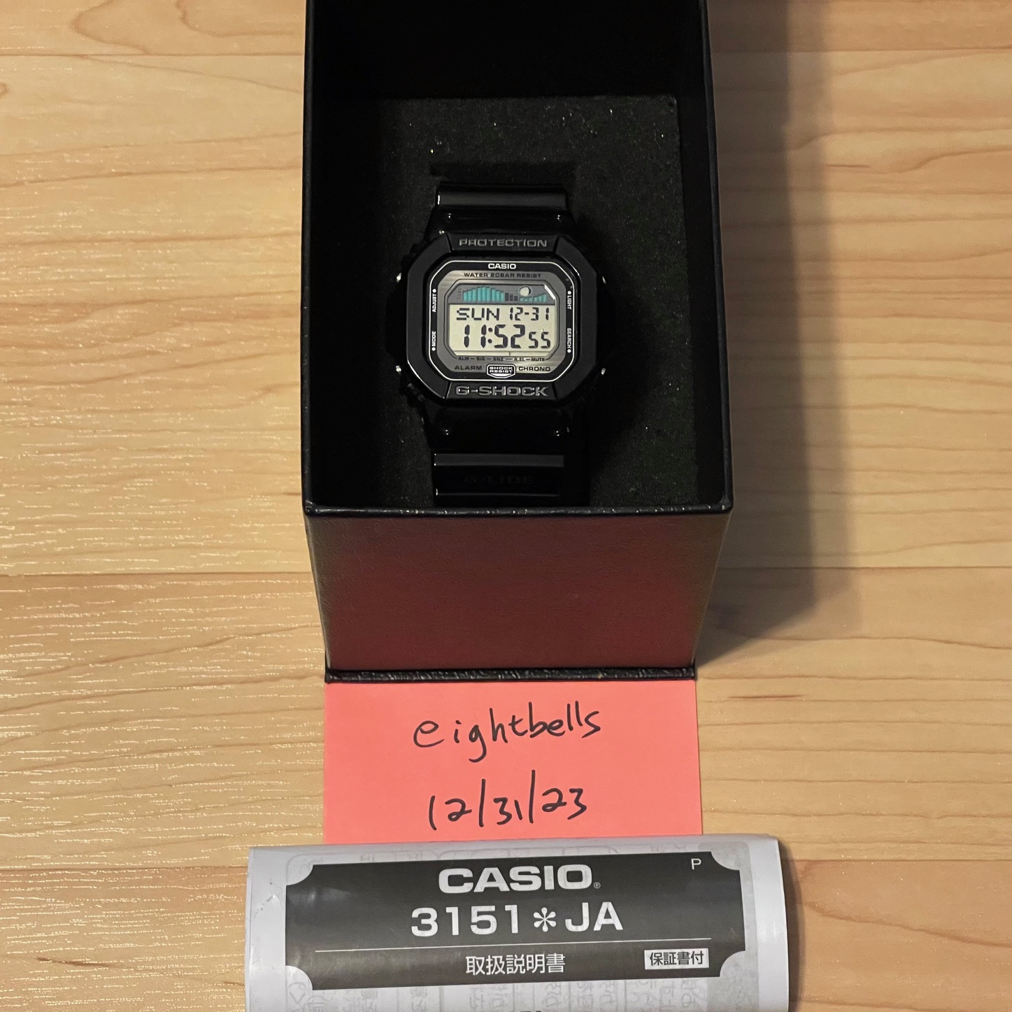 WTS] Casio G-Shock Black Watch Digital & Manual GLX-5600-1 Marketplace WatchCharts Moon Graph Square 5600 & G-Lide | w/Box Tide