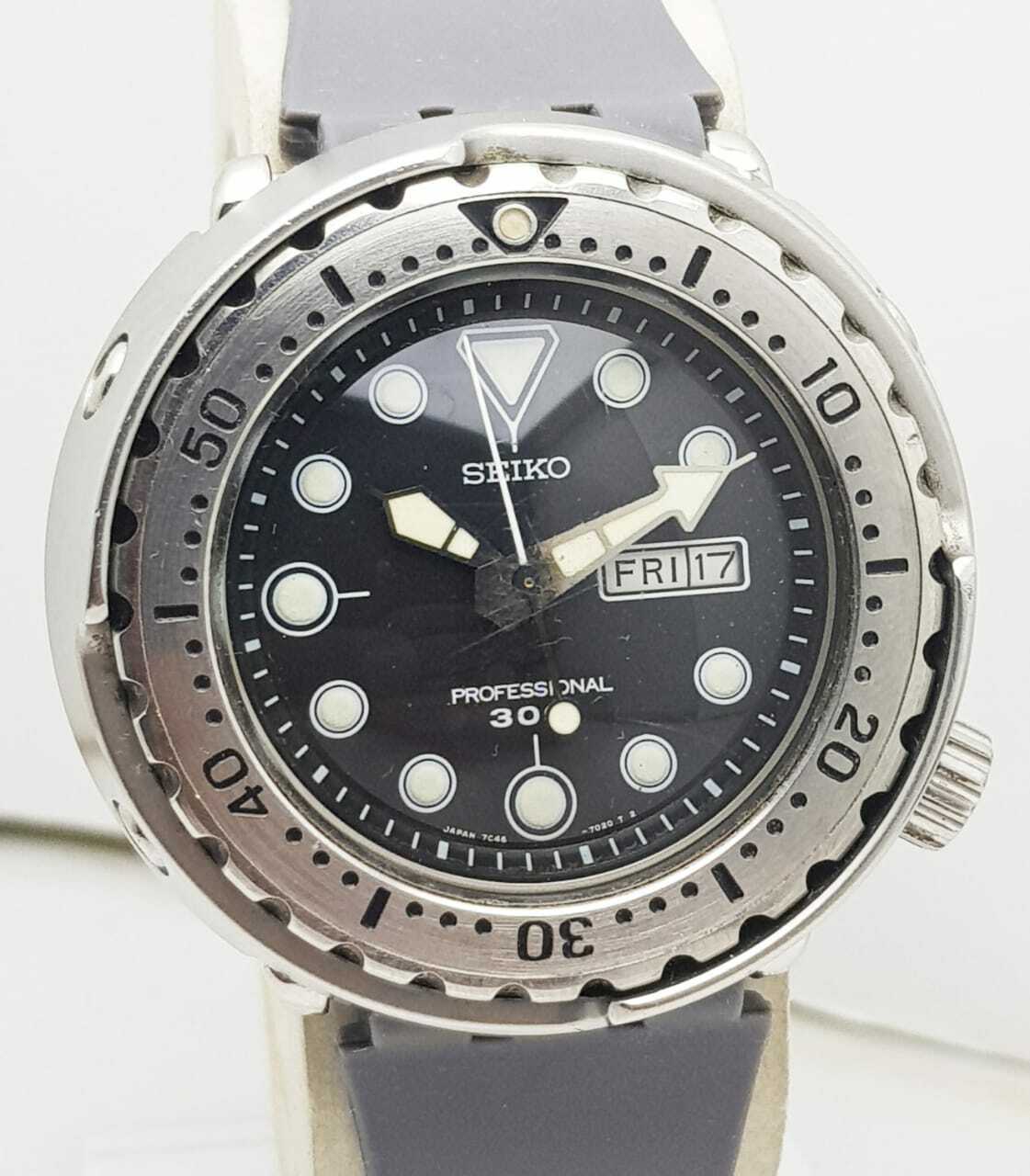 Seiko Tuna Professional 300m Diver Quartz Vintage Men Watch 7C46-7011 ...
