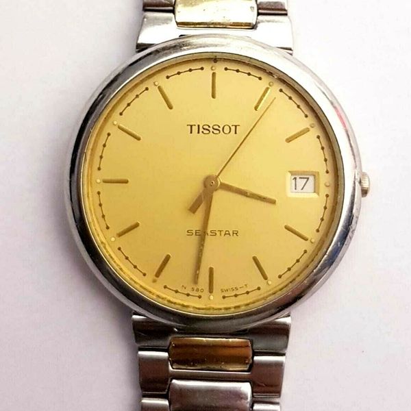 【希少/稼働】TISSOT ティソ SEASTAR N580A　純正ベルト Vintage TISSOT SEASTAR N580A Quartz Men Swiss Watch | WatchCharts