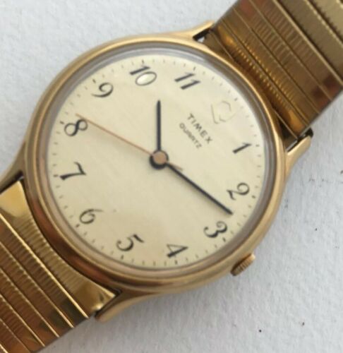 timex quartz gold watch vintage