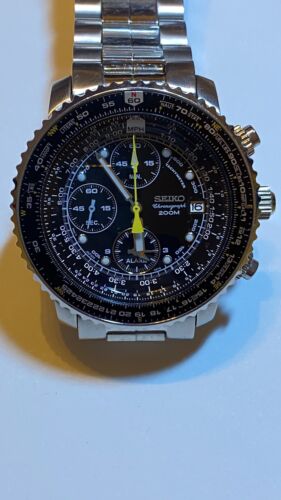 Seiko sna outlet flight alarm chronograph