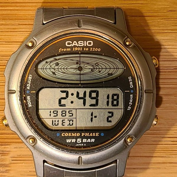 Casio Cosmo Phase CGW 90 module QW 830 pre G shock Japan Steel CGW 50 ...