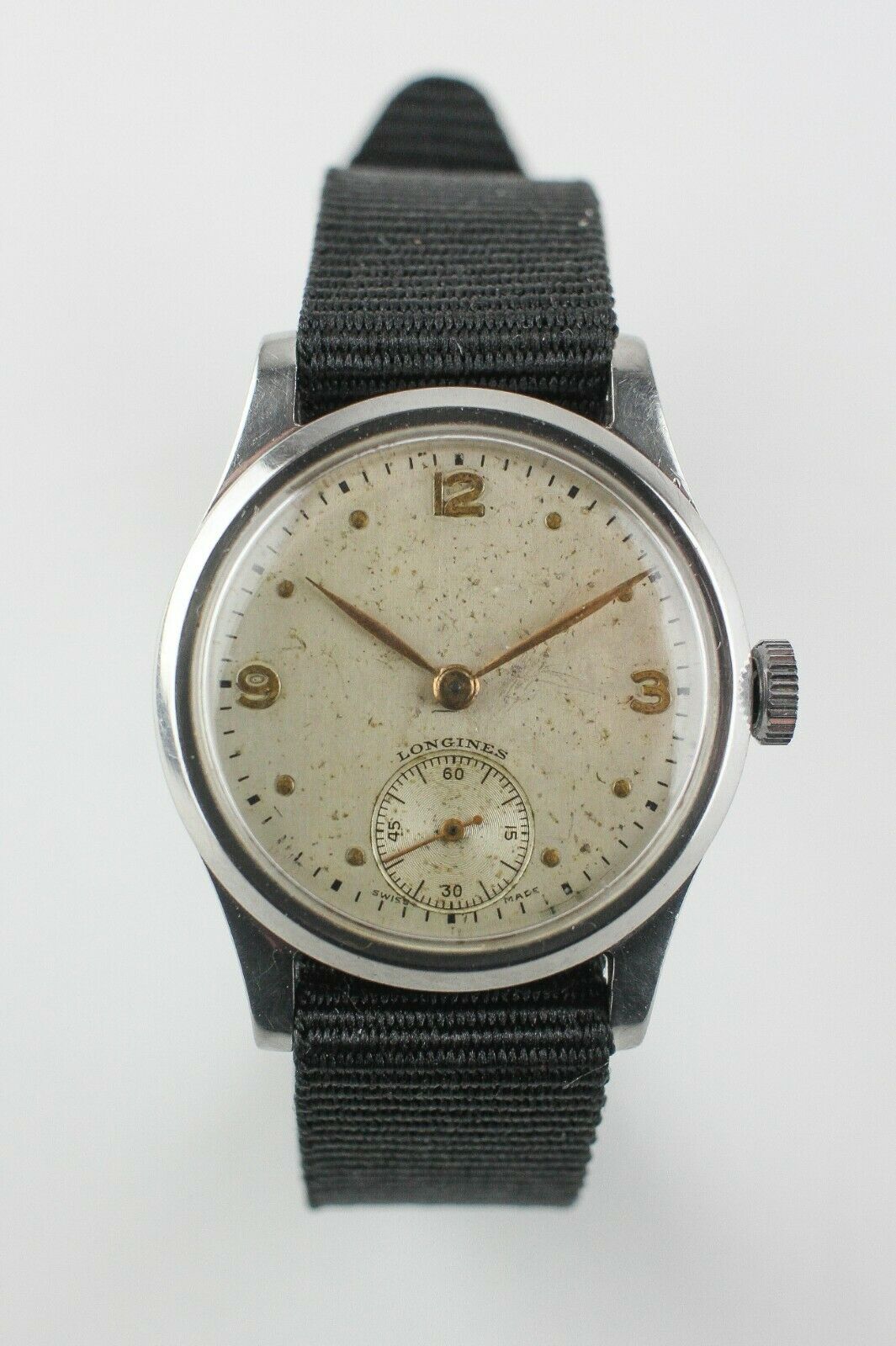 Vintage Longines Military Mens Watch Caliber 12.68z Fixed Lugs