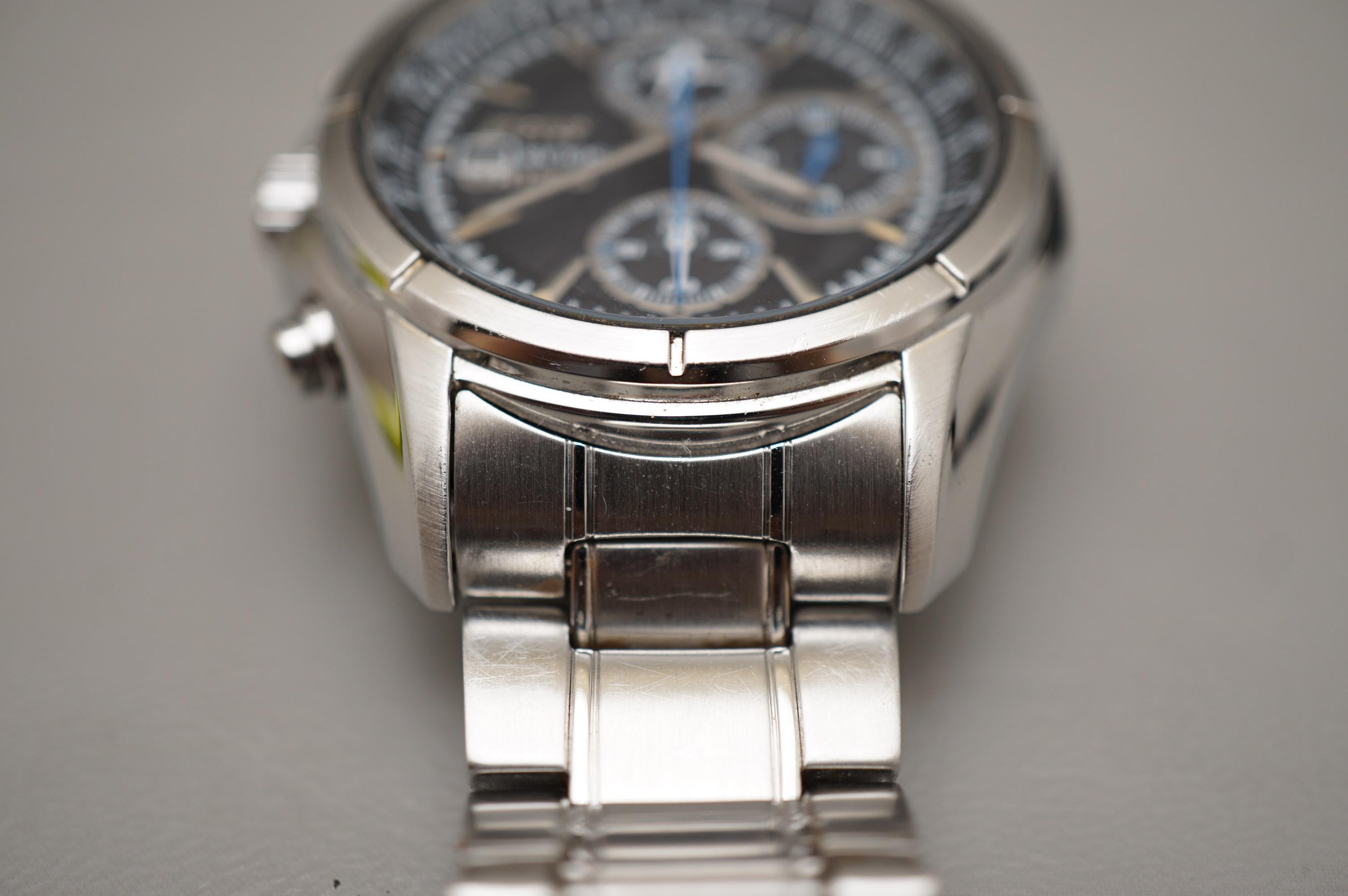 WTS Pulsar Men s PX5033 Solar Chronograph Analog Display Japanese Quartz Silver Watch WatchCharts Marketplace