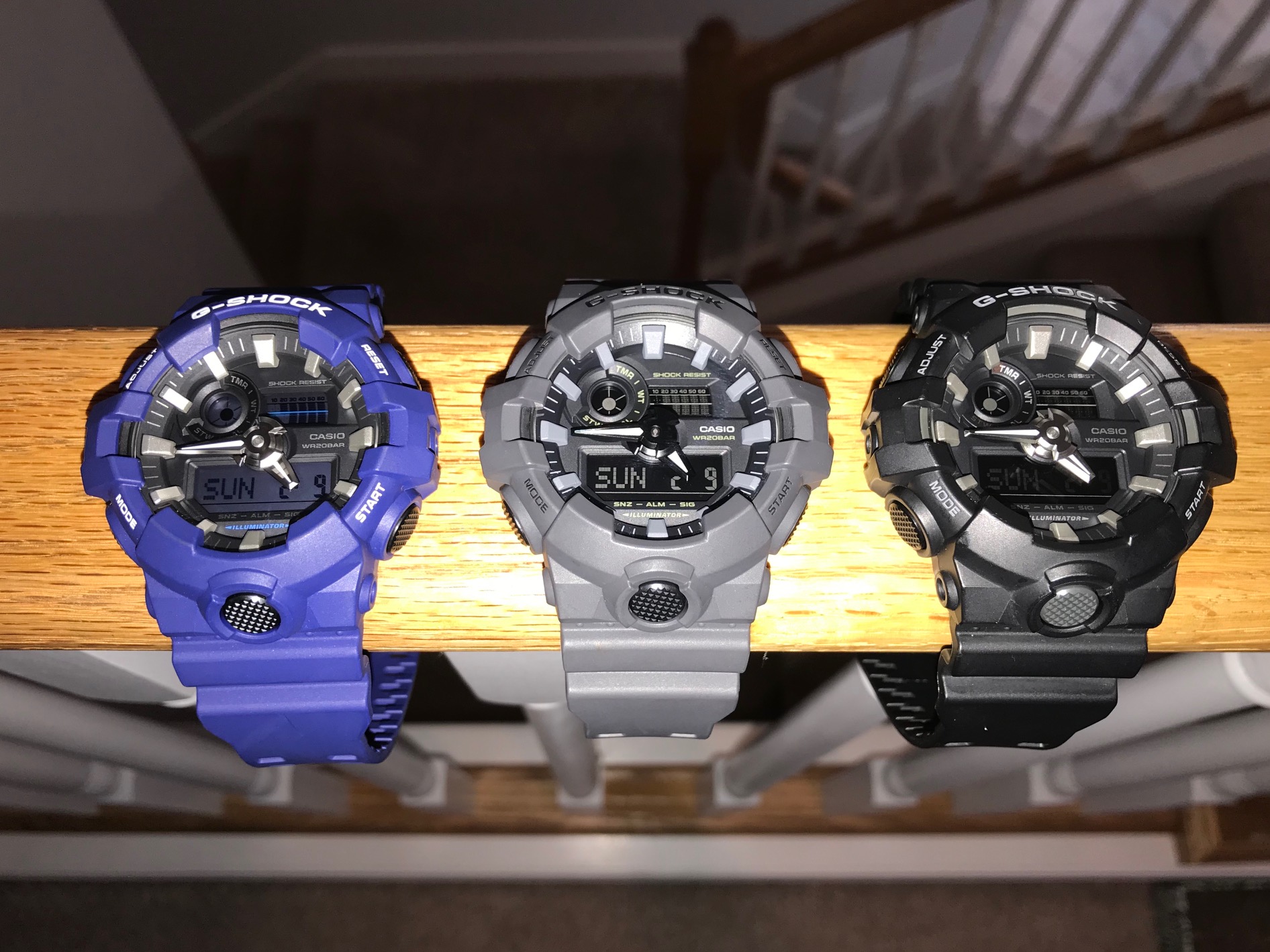 G Shock Ga700 Black Ga700 Grey And Ga700 Blue Watchcharts