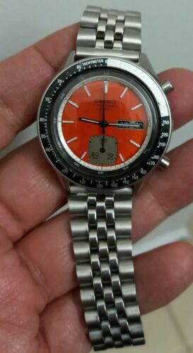 Rare Ghost Orange Seiko 6139-6040 Chronograph Automatic Men's