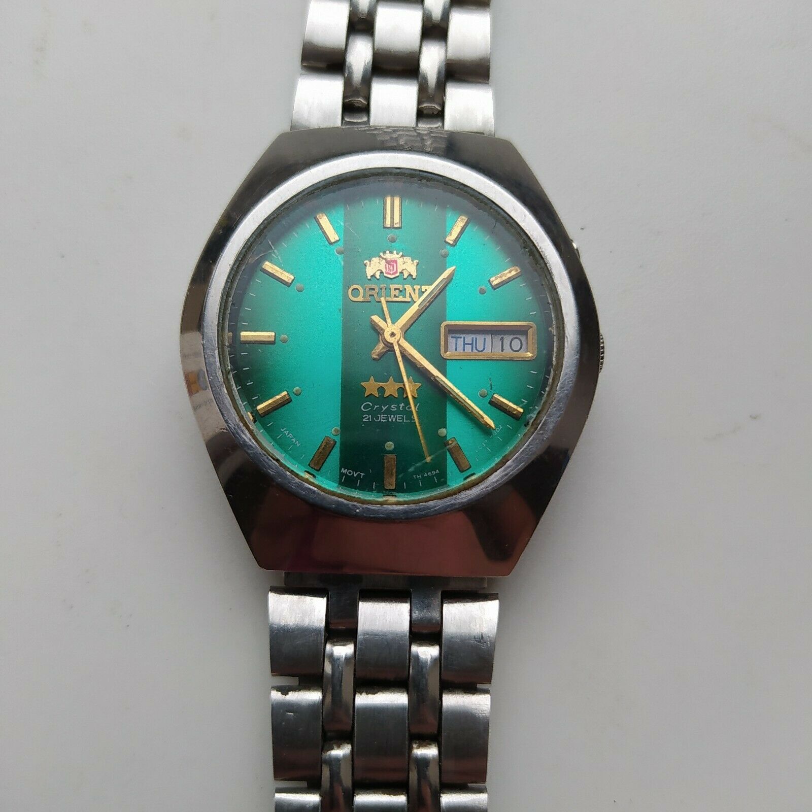 Orient crystal best sale 21 jewels green