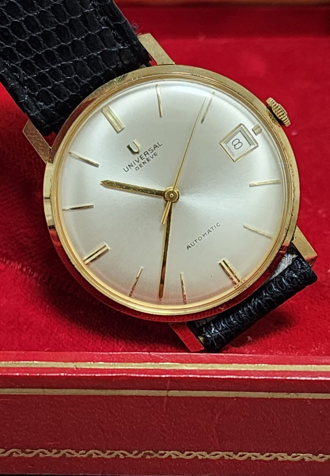 Vintage 18K Gold Universal Geneve ref. 104603-2 c. 1963 Micro Rotor cal.  218-2 | WatchCharts Marketplace