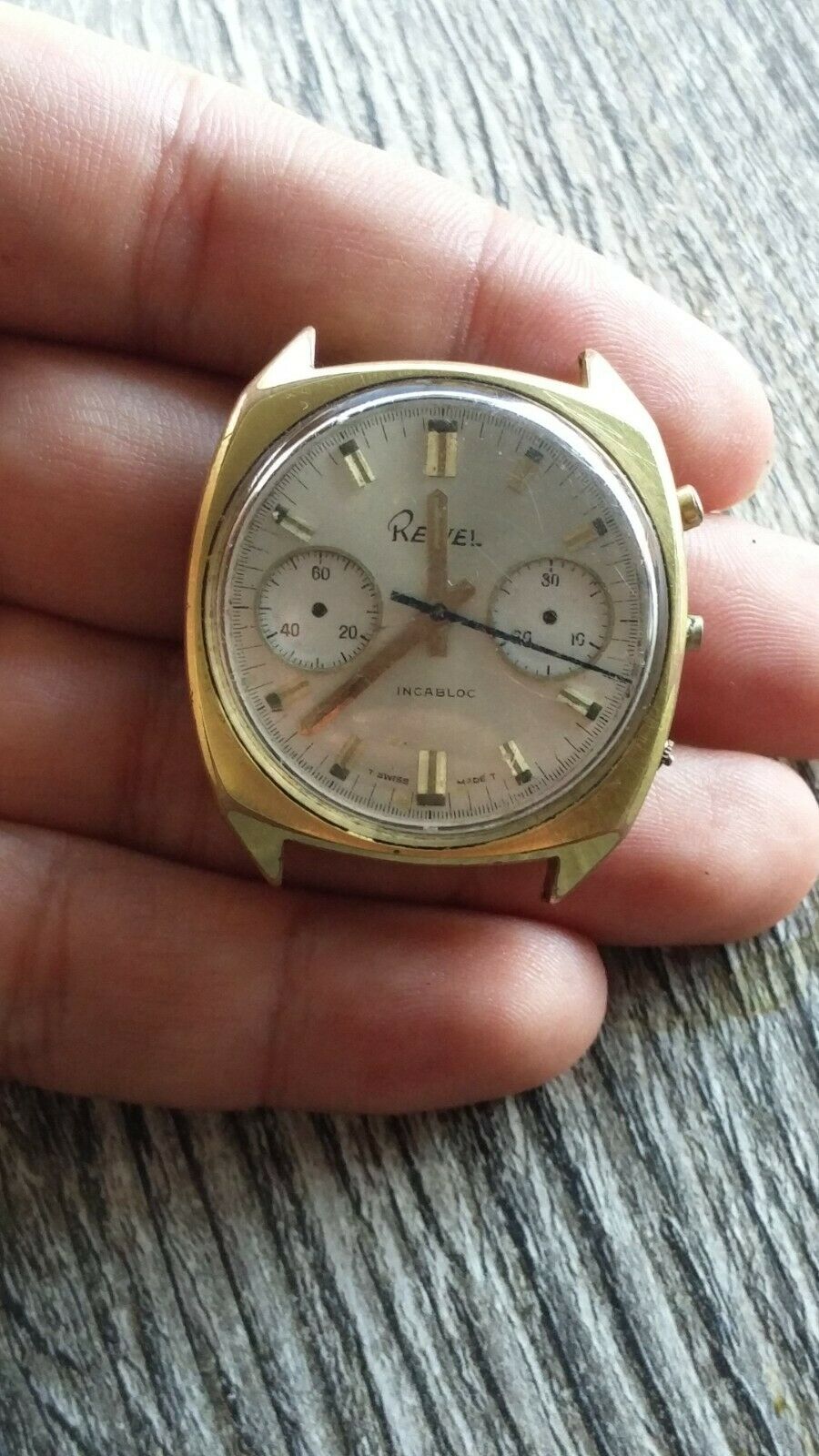 Vintage Revel chronographe Watch for Repaire valjoux 7733 balance ok |  WatchCharts