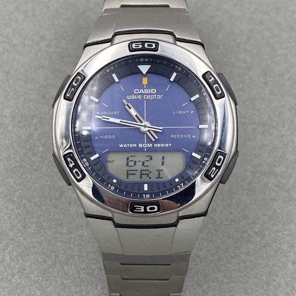 CASIO WAVE CEPTOR ILLUMINATOR WVA-105H World Time DIGITAL ANALOG ...