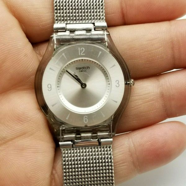 Swatch Metal Knit Quartz Resin Watch SFM118M | WatchCharts Marketplace