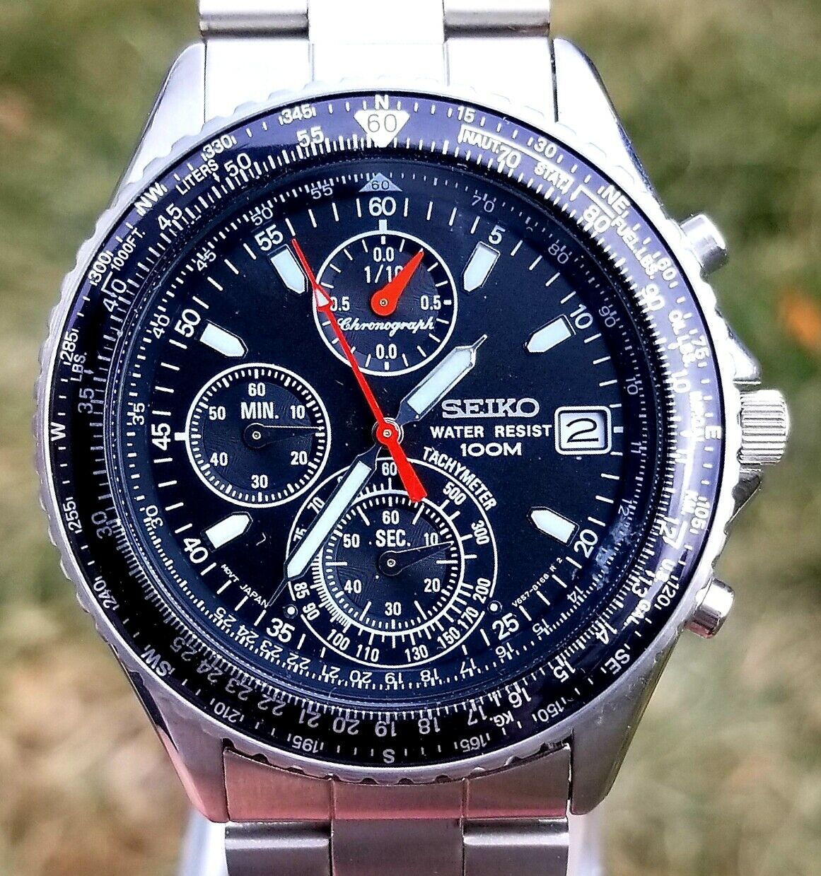 RARE,UNIQUE Men's Watch SEIKO V657-8120 Tachymeter in BOX