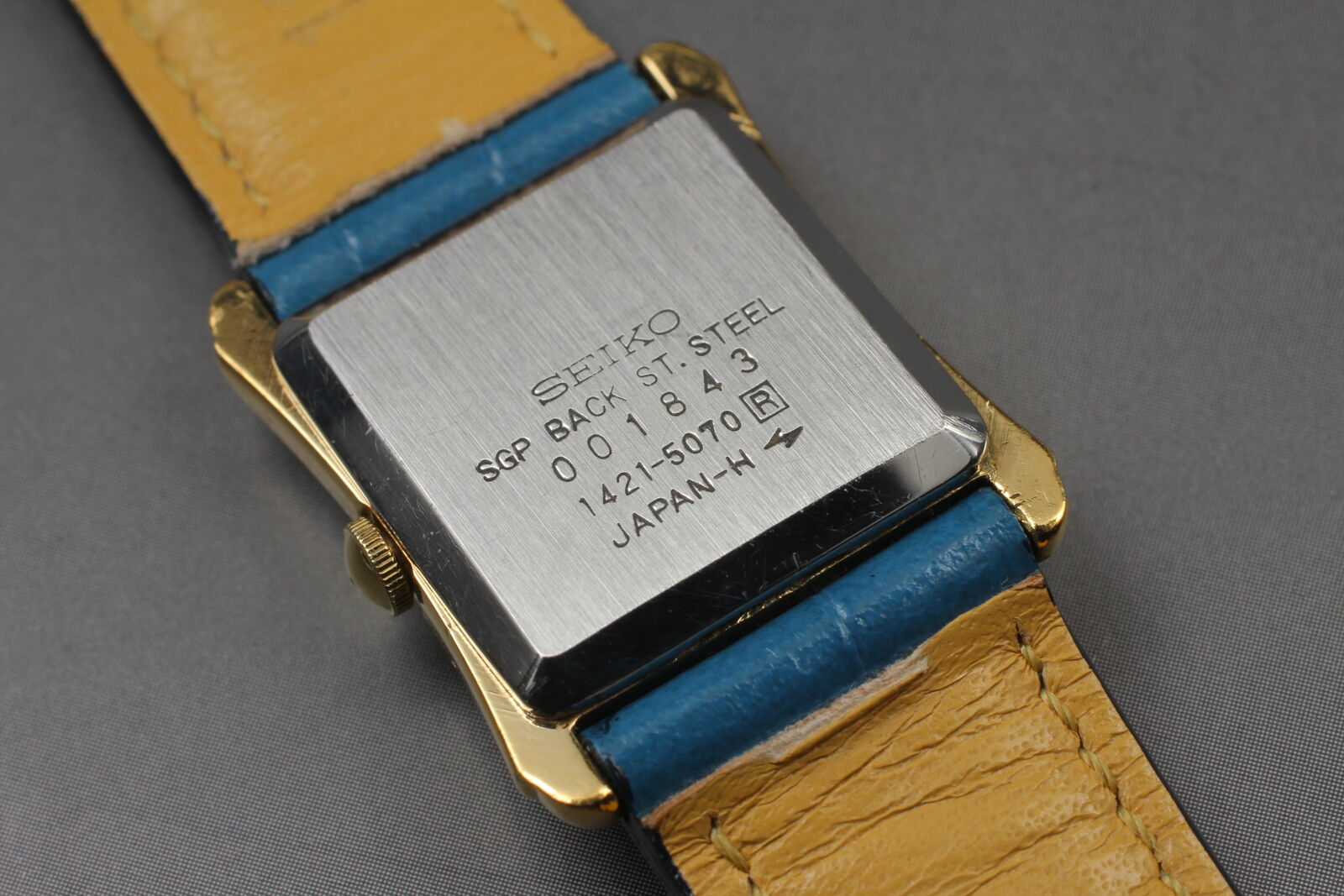 Vintage 1980 [Near MINT] SEIKO Socie 1421-5070 Gold Roman Qz 19mm