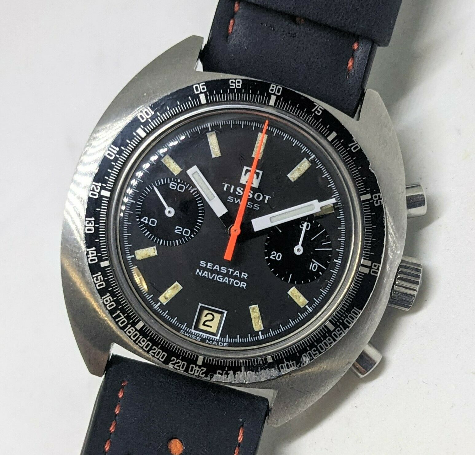Montre Vintage Tissot Seastar Seven - Remontage Manuel - 40.5mm - Rare
