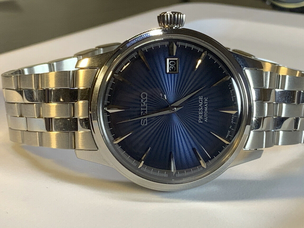 SEIKO PRESAGE COCKTAIL AUTOMATIC BLUE DIAL STAINLESS STEEL BRACELET ...