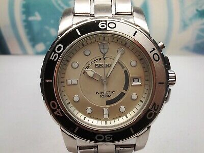 SEIKO KINETIC 100M DATE STEEL MEN S WATCH 5M62 0BP0 WatchCharts