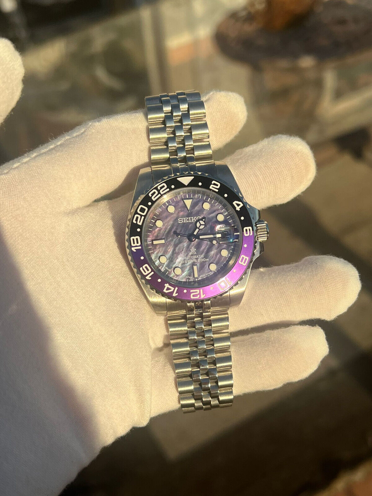 40mm Seiko Watch Mod | Purple Mother of Pearl Dial | NH35A 