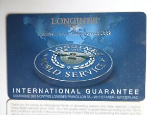 FREE SHIPPING Watch Longines international warranty certificate