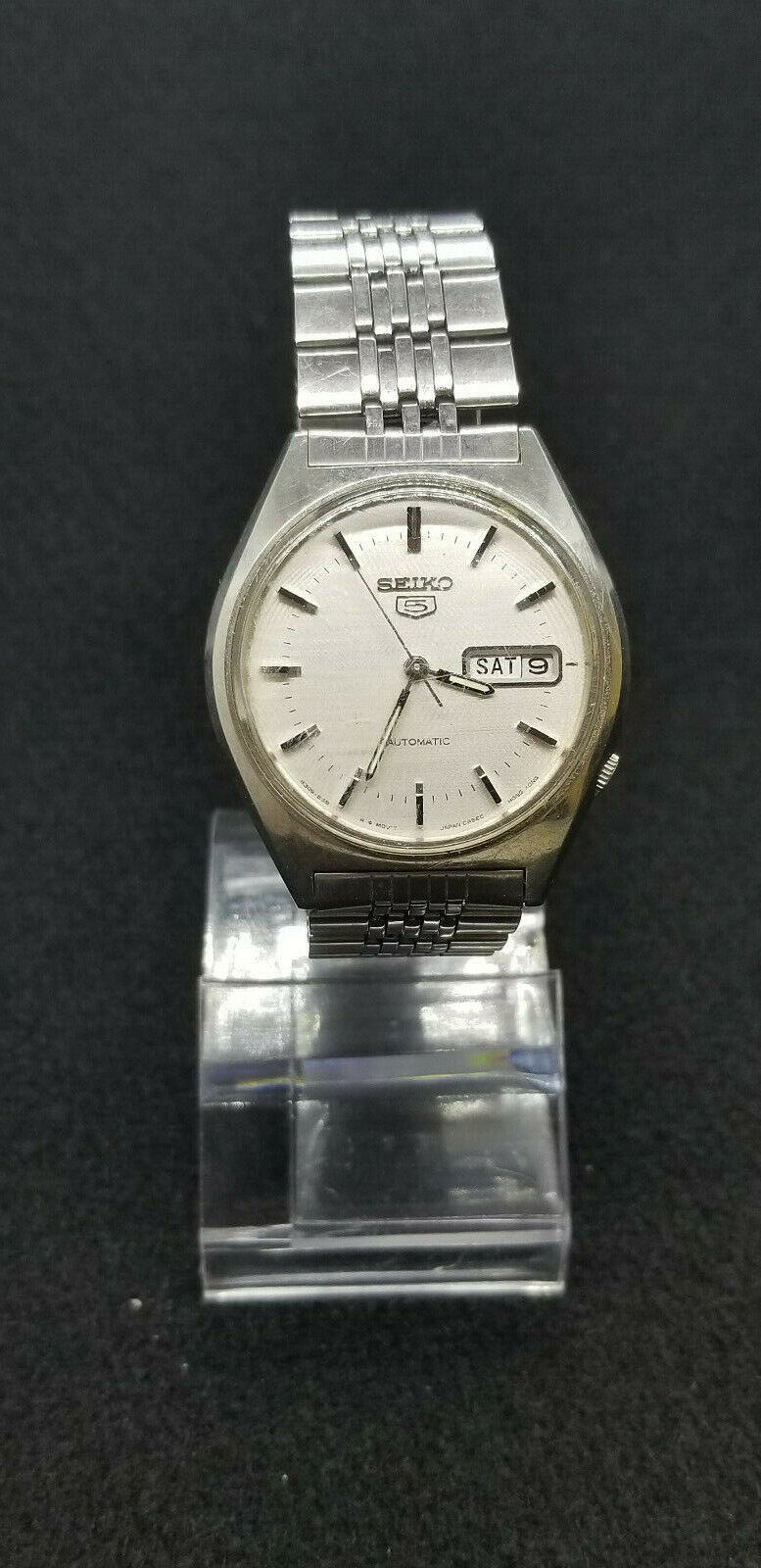 VINTAGE SEIKO 5 AUTOMATIC 6309 8670 ALL STAINLESS STEEL MEN S