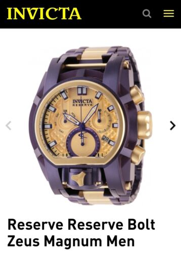 Invicta Reserve Bolt ZEUS MAGNUM Gold Purple Swiss Z60 751 mens watch WatchCharts Marketplace