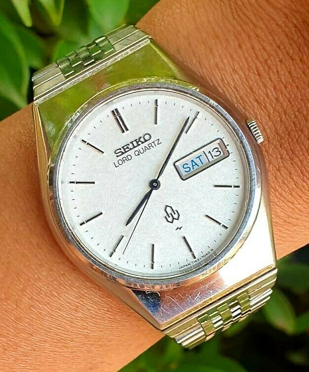 Seiko Lord Quartz 7143 7030 Kanji Day Date Mens Vintage Sep 1979