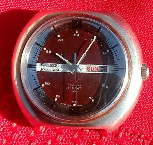 RARE SEIKO DIAMATIC 17 JEWELS 7005 6010 needs service sold AS IS