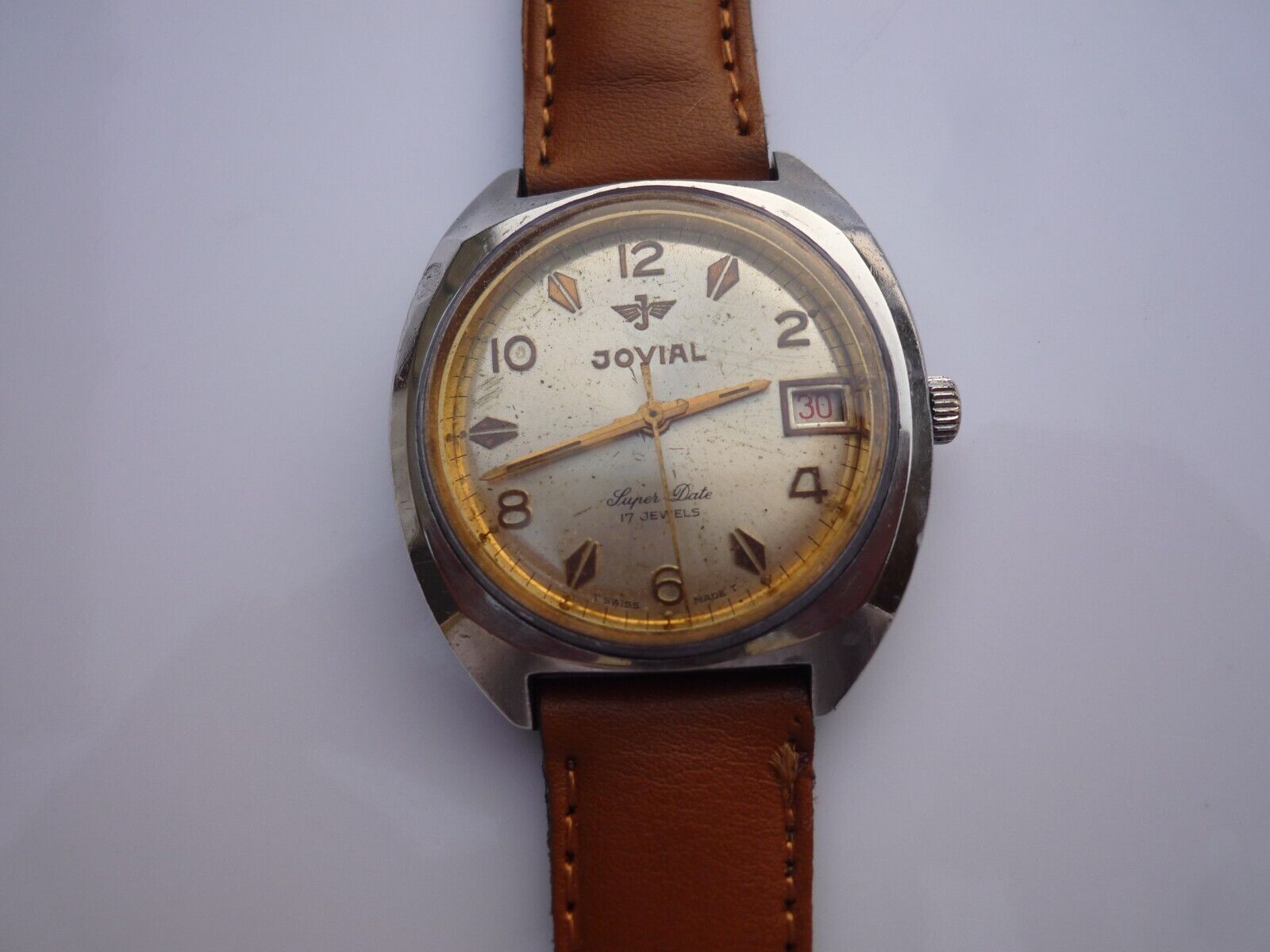 JOVIAL SUPER DATE Manual Winding 17 Jewels SN 591213 Men's Watch
