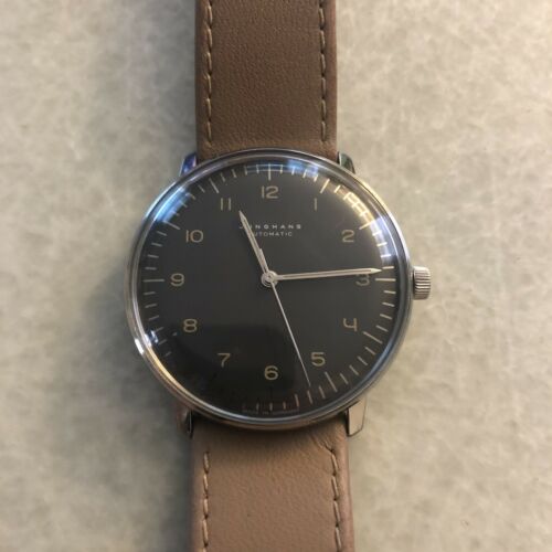 JUNGHANS Max Bill Automatic Anthracite Grey Tan Leather Dial