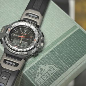 【未使用】CASIO【PRO TREK】TWIN SENSOR PRT-70B Casio Watch Pro Trek PRT-700 Black 48mm From Japan for sale