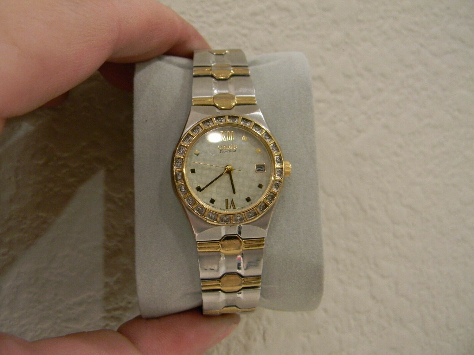 Citizen Eco-Drive E010-S008654 Diamond Bezel Gold & Silver Tone Wristwatch Watch Citizen Eco-Drive Bianca Women main image 3
