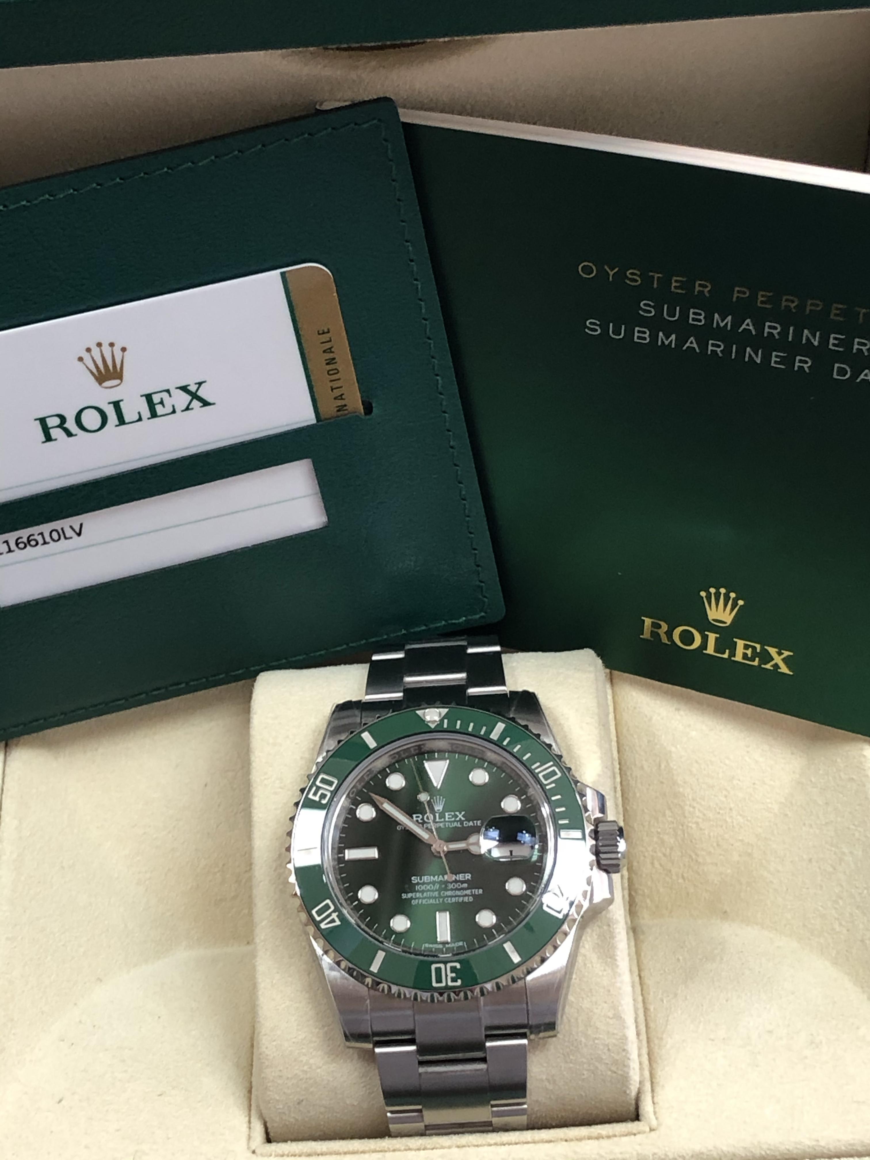 Rolex 2018 Mint Submariner Hulk 116610LV