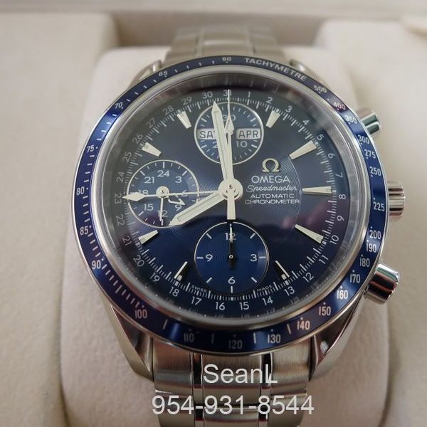 FS: OMEGA SPEEDMASTER Day Date Blue Dial 40mm Ref 3222.80.00 ...