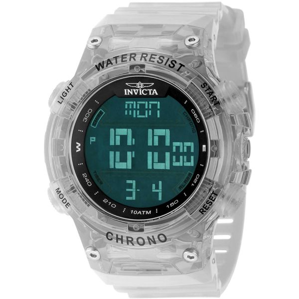 Invicta Digital Invicta Men's Watch Invicta Racing Black Digital Dial White Rubber ...