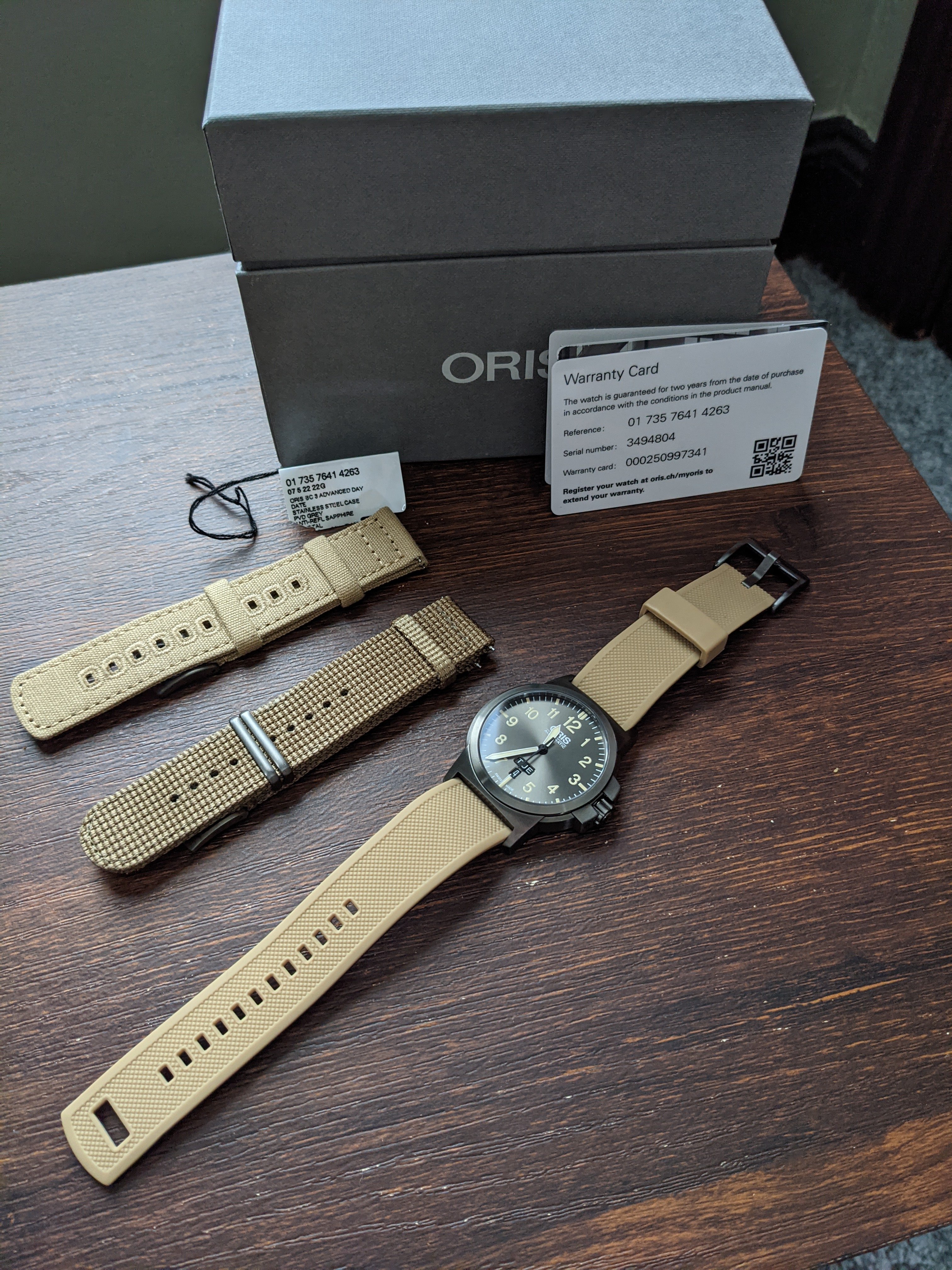 WTS Oris BC3 Advanced Day Date Full Kit Extra Straps