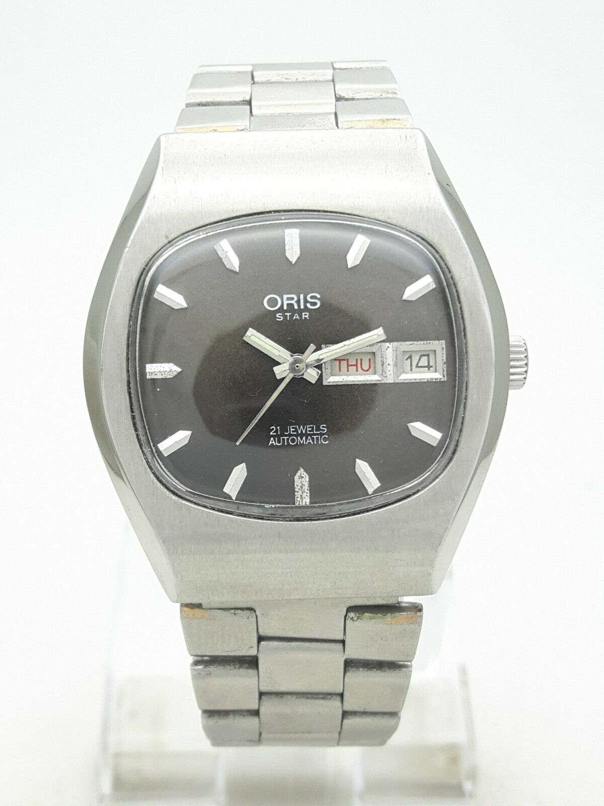 Vintage ORIS STAR 21J Automatic Cal. 648 Day Date Swiss Steel