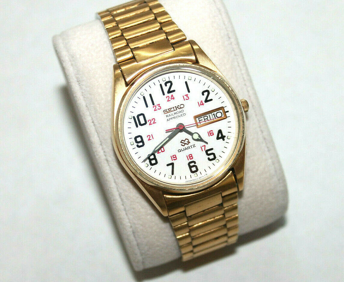 Vintage SEIKO 8223-8049 Railroad Approved Quartz Watch