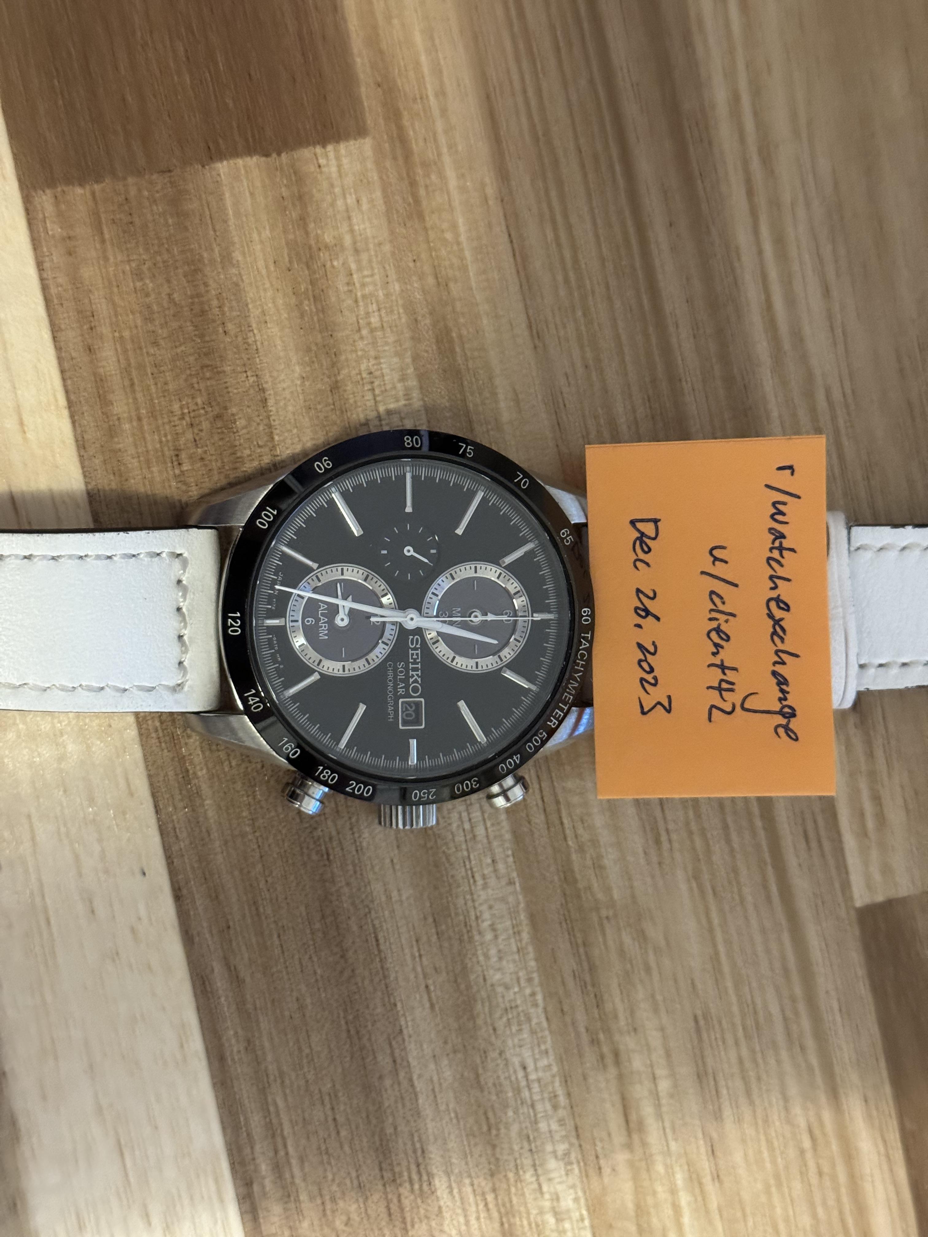 WTS Seiko Spirit SBPY119 V172 Selection Solar Chronograph Black