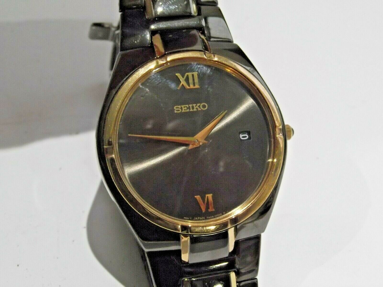 Seiko Calendar 7N39 0BD0 Quartz Working Rare Gents Dress Watch