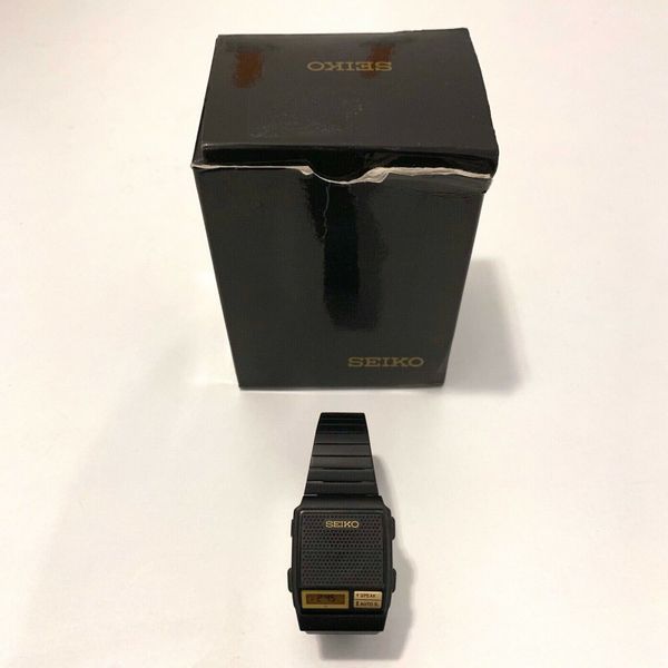 Vintage Seiko A9664010 Digital Quartz Talking Watch 1980's w/ Box and
