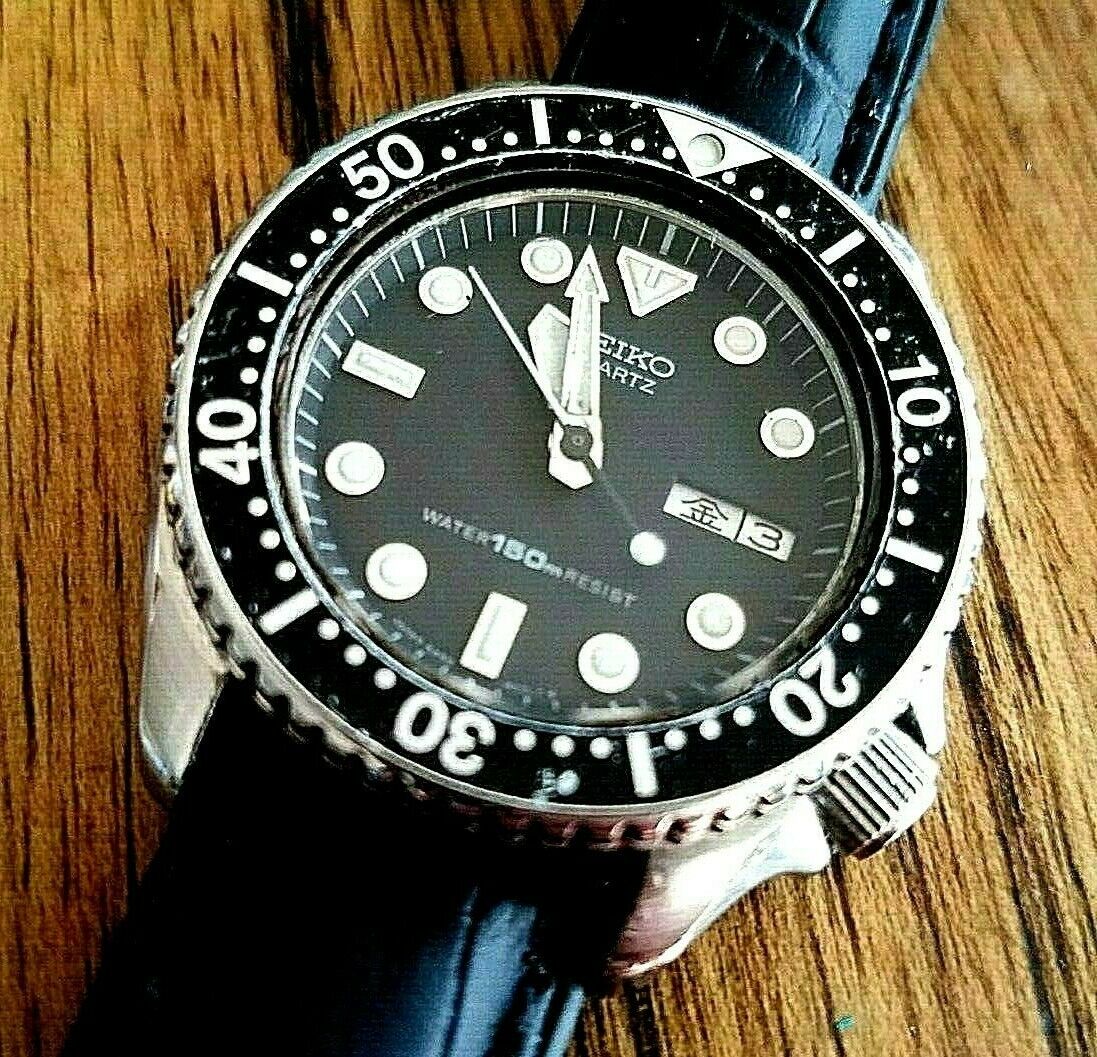 SEIKO JDM Diver 6458-6000 Watch 150m Quartz Kanji date Rare