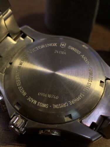 Men's Stainless Steel Victorinox Chronograph Watch 241304 Swiss