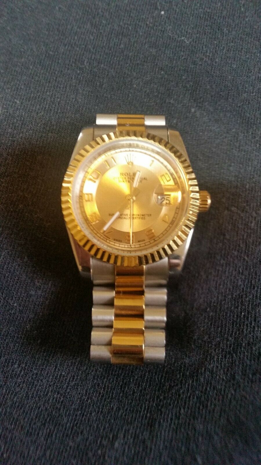 Preowned ROLEX WATCH gold and silver 