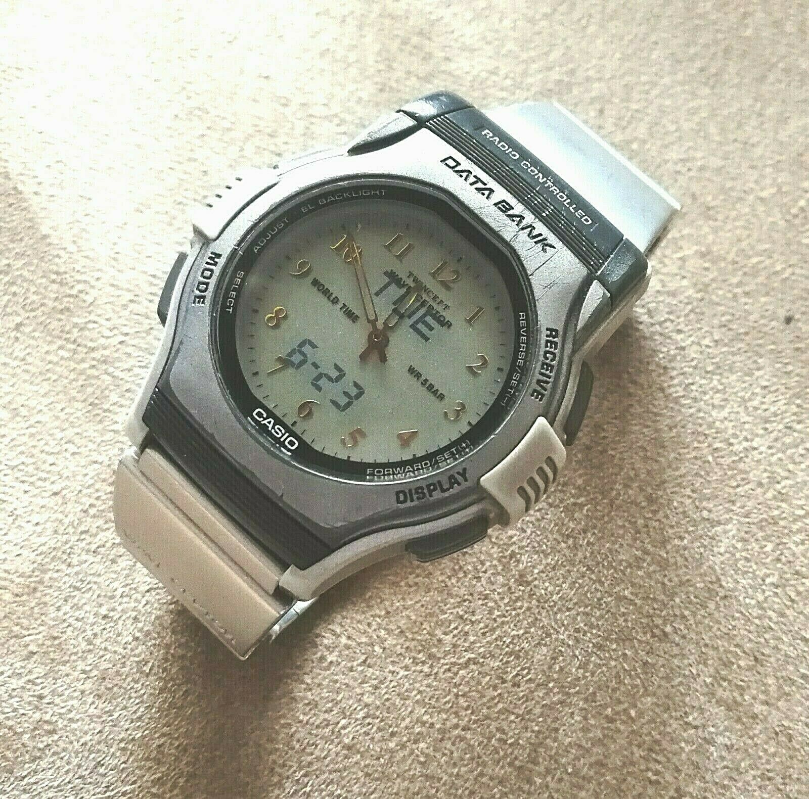 casio fkt-2000 wave ceptor databank alarm chrono lcd watch japan 